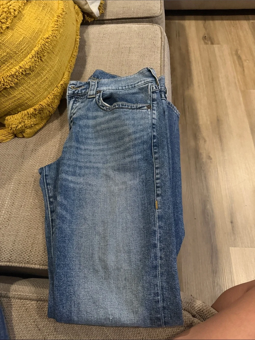 True Religion Light Blue Denim Jeans with Signature Flap Pocket